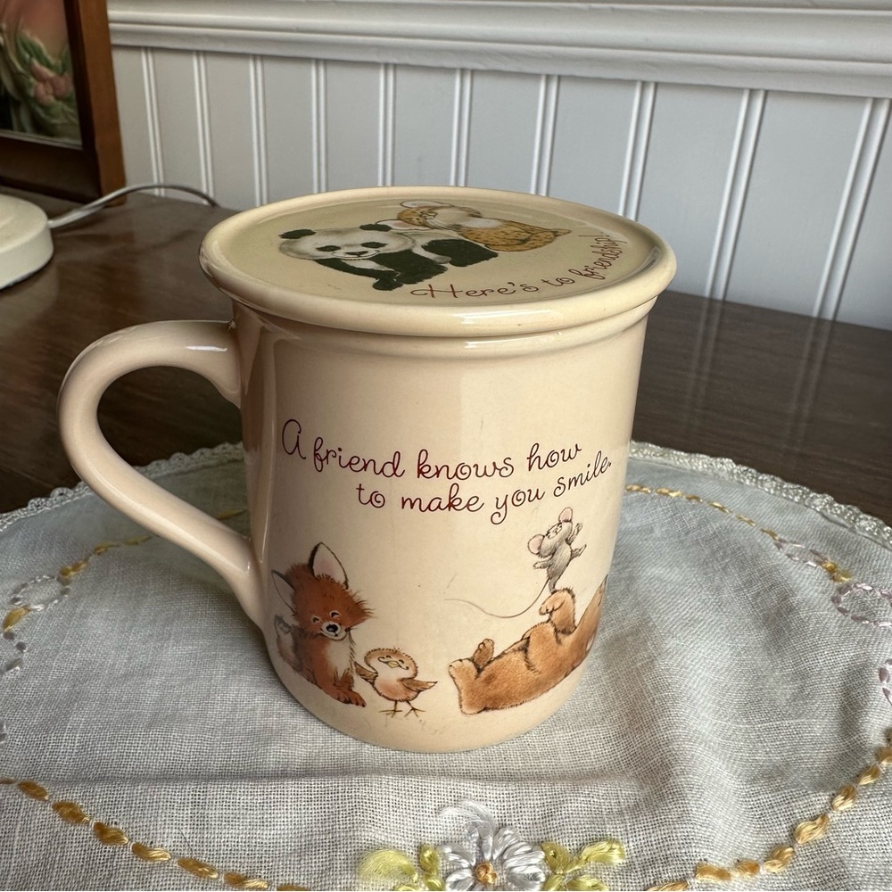 Vintage Hallmark Mug Mates Friendship Mug w Coaster Panda Mouse Fox Koala Turtle